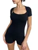 Casual Dresses Women Sexy Jumpsuit Playsuit With Short Sleeve Shrugs Sleeveless Spaghetti Strap Backless Rompers Yoga Gym Workout Black