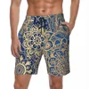 Herr shorts baddräkter gröna mandala brädet sommar vintage blommig stilig strand korta byxor man sport fitness bekväma stammar