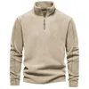 Men's Hoodies 2024 Sweater Stand Up Neck Half Zipper Long Sleeve Trendy Versatile Top