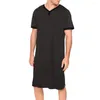 Men's Casual Shirts Short Sleeve Black Shirt Muslim Dress For Men Saudi Arab Nightgown With Long Tops Ideal Sleeping Or Relaxing