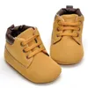 Premiers marcheurs de haute qualité printemps automne infantile bébé garçon semelle souple mode chaussures de berceau en cuir PU 0-18 mois