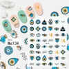 1pcs Turkish Blue Evil Eye Nail Art Sticker Self-Adhesive 3D Colorful Charms DIY Abstract Line Sliders Decoratis Nail Decals L4MY#