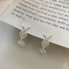 Boucles d'oreilles PANJBJ 925 en argent Sterling amour coeur boucle d'oreille pour les femmes glands irréguliers polyvalent bureau bijoux cadeau goutte