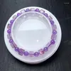 Decorative Figurines Creative Natural Amethyst Crystal Healing Square Candy Bracelet Fashion Jewelry Gift For Friends