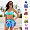 Seksowne wysokiej talii stroju kąpielowego Kobiet Ruffle Print bikini zestaw kąpielowy kostium kąpielowy plażowy bikini back-Bikinis Dwuczęściowe stroje kąpielowe