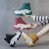 Casual schoenen tennis voor dames 7 cm echt leer Papa 2024 Trends damessneakers met dikke zolen en platform