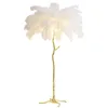 Woondecoratie moderne luxe harsveer Struisvogel staande lamp