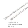 Fashion Style 2mm 3mm 14k White Gold Vvs1 Moissanite Baguette Infinite Tennis Chain