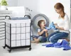 Laundry Bags Hamper With Heavy Duty Rolling Lockable Wheels; Durable Basket Detachable Liner Bag; Collapsible Clothes