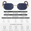 Sunglasses Small Octagon Rimless Men Women Vintage Frameless Sun Glasses For Male 2024 Leopard Eyewear Shades Uv400