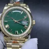 Best quality Mens Watch 40 228238 BP 2813 movement automatic Yellow gold case 39.5mm Green dial roman numbers