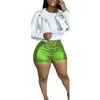 Women's Shorts Stretchy Jean Ripped High Waist Bodycon For Women Seamless Plus-size Solid Color Street Vintage Sweatpants