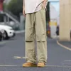 Calças masculinas homens sweatpants cordão carga com cintura elástica múltiplos bolsos tecido respirável elegante para diário