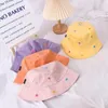 Berets Beach Summer Girl Embroidery for Women Flower Bucket Hat Hat Sun Sun Capor Cap Cap