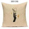 Kussen Zomervakantie Gooi Kussensloop 45x45 Polyster Linnen Hoes Abstract Hand Gepersonaliseerde Fluweel Nordic Home Funishing E2058