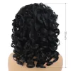 Wigs GNIMEGIL Synthetic Medium Black Hair Wig with Bangs for Black Women Big Curly Wig Natural Fluffy Afro Curly Wig Cosplay Party