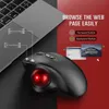 Trackball Wireless Mouse laddningsbara Bluetooth 24G USB Ergonomiska möss för dator Android Windows 3 Justerbar DPI 240314