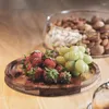 Plates Transparent Glass Fruit Plate With Wooden Lid Home Dessert Cake Double Layer Candy Nut Storage Box Container Dishes