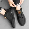 Casual Shoes Men's Breattable Wind Wind Sports Live Help Board Canvas Black Warrior A01