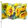 Tillbehör Solros Spring Flag Watercolor Seasonal Holiday Party Yard Indoor and Outdoor Decoration Flags med mässing Grommets Women Men