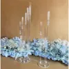 2pcs 5pcs 10pcs結婚式の装飾センターピースcandelabraクリアキャンドルホルダーアクリルキャンドルスティックフォーウェディングイベントパーティー240314