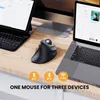 ProtoArc Wireless Index Finger Trackball Mouse Rechargeable RGB Rollerball BT 24g Mice for Computer Laptop 3 Device Connection 240314