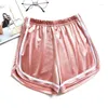 Women's Shorts 2024 Summer Women Satin High Waist Female Casual Beach Short Pants Elastic Ladies Fitness Running Sports Yoga