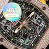 Wrist Wrist Watch RM Wristwatch RM11-03 Chaîne de chaîne de diamants d'origine Chronographe 18K Rose Gold Diamond Set