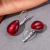 Boucles d'oreilles pendantes gothiques rouge sang pour femmes et filles, accessoires de sorcière Vampire, crochet d'oreille en cristal magique mystérieux, cadeaux de fête, 2024