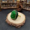 Cluster Rings Malay Jade Buddha Head Ring For Women's Personalized Fashion Light Luxury Elegant Ladies Exquisite Rhinestone Jewelry