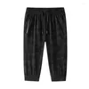 Men's Shorts 2024 Summer Men Thin Ice Silk Cropped Sports Loose High-stretch Casual Pants Quick Dry Clothes