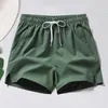 Herren-Shorts, elastische Taille, für Männer, mit verstärkten Taschen, Sommer, lässiger Bund, Strand, solide für weit