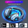 Hoofdtelefoon/headset Mega Bass Draadloze Bluetooth 5.2-hoofdtelefoon Over-ear Insteekbare kaart Computer Draadloze hoofdtelefoon Oorbeschermers met microfoon