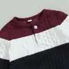 Ensembles de vêtements pour bébés garçons, tenues d'automne et d'hiver, couleur contrastée, survêtement à manches longues, sweat-shirt, pantalon de jogging