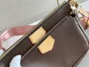 고품질 좋아하는 멀티 포케트 디자이너 메신저 백 지갑 진정한 가죽 꽃 어깨 크로스 바디 백 레이디 3 PC/세트 지갑