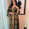 Etnische kleding Marokko Kaftan Vrouwen Moslim Bloemenprint Maxi Jurk Afrikaanse Avondfeest Jurken Dubai Turkije Abaya Eid Islamitische Jalabiya