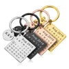Porte-clés avec calendrier personnalisé, sculpté à la main, cadeau pour petit ami et petite amie, personnalisé, goutte 240309
