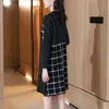 Robes décontractées Tricoté Jacquard Pull Robe Femmes 2024 Automne Hiver Mode O-Cou Manches Longues Genou Longueur Bas Vêtements De Haute Qualité