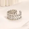 20 estilo marca designer anel 18k banhado a ouro prata carta banda anéis para moda feminina jóias anel de diamante aberto ajustável senhoras presente