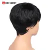 Wigs Wignee Short Straight Hair Human Wigs Free Bangs for Black Women Remy Brazilian Natural Soft Hair Pixie Cut Cheap Human Hair Wig