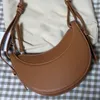 Trekkoord Crescent Underarm Bag Franse Niche Design Schouder Crossbody Dames Modieus en minimalistisch lederen zadel