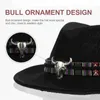 Ball Caps Bull Head Woolen Hat Cowgirl Sun Travel Adult Party Western Ethnic Cap Visor Bonnet For Men