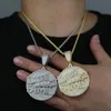 Iced Out Bling Letter Money And Family Pendant Necklace Gold Color Cubic Zirconia Round Dimensional Charm Men Hip Hop Jewelry240312