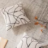 Kussen ivoorzwarte kussens geometrisch borduurwerk hoes retro decoratieve hoes voor fauteuil 45x45 huisdecoratie
