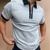 Polos masculinos moda solta zíper cor combinando roupas de luxo masculino camisetas topo eua jardas verão nova camisa polo masculina manga curta l240320