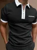 Männer Polos 2024 Sommer Herren Neue Europäische amerikanische T-Shirts Herren Polo Neck Mode Slim Fit Pocket Herren Polo T-Shirt S-3xl L240320