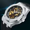 2021 منتج OTM Men Men's Mechanical Silicone Tape Watch مقاوم للماء