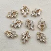 Collectie 9x1m 50 stuks Zirconia Feather Charm Voor Handgemaakte Ketting Oorbel Onderdelen DIY Accessoires Sieraden Bevindingen 240315