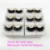Partihandel 5/20/30/100 par 3D Mink Les 25mm False Eyeles In Bulk Fluffy Dramatic LG Soft L Makeup Tools Beauty 73ez#