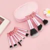 10 stuks Mini Draagbare Make-up Kwasten Set Met Zak Dagelijkse Benodigdheden Make Up Blending Foundati Poeder Blush Oogschaduw Borstels Kit U739 #